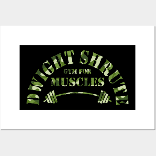 The Office Dwight Schrute Gym For Muscles Camo Posters and Art